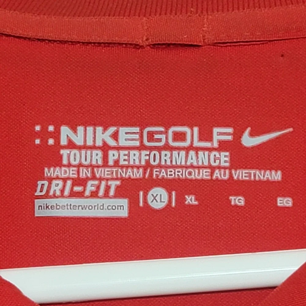 Nike Golf Polo Shirt Mens XL Dri Fit Dark Red Short Sleeve Tour performance